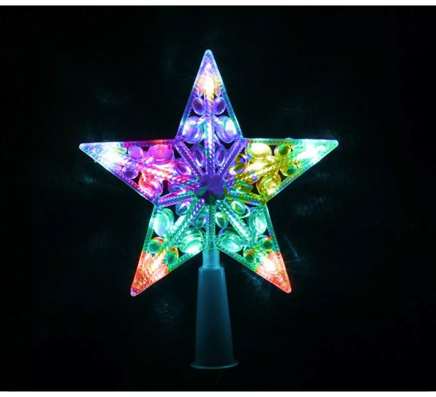 Translation missing: de.Estrella de Árbol de Remate de 10 Led Multicolor con Pilas