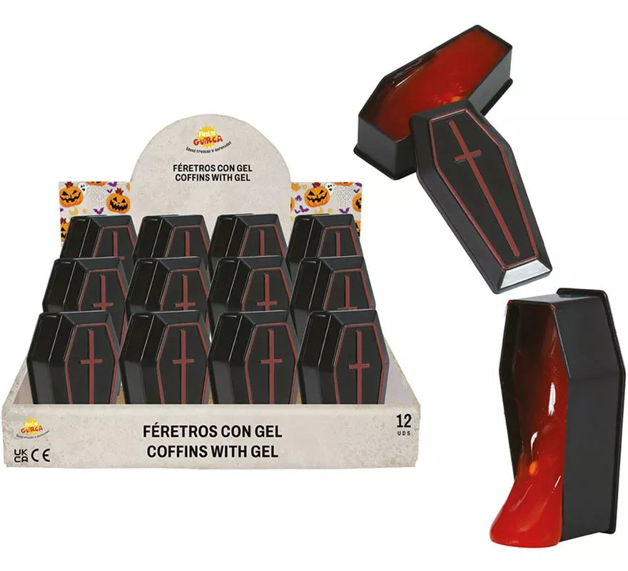 Translation missing: de.Expositor de 12 Féretros con Gel Slime imitación sangre 7x3 cm