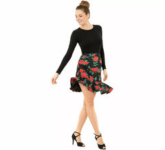 Asymmetrischer Tanzrock mit Aufdruck für Damen