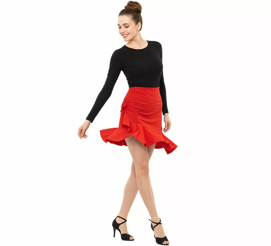 Translation missing: de.Falda Baile Asimétrica roja para mujer