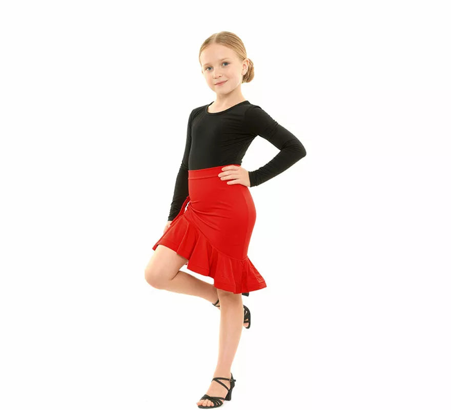 Translation missing: de.Falda Baile Asimétrica roja para niña