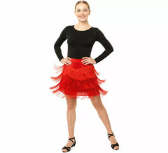 Roter Charleston-Rock mit Fransen für Damen