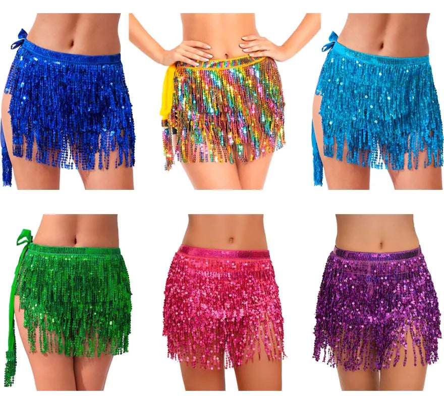 Translation missing: de.Falda con Lentejuelas y Flecos en varios colores para mujer