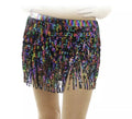 Falda con lentejuelas y flecos multicolor adulto