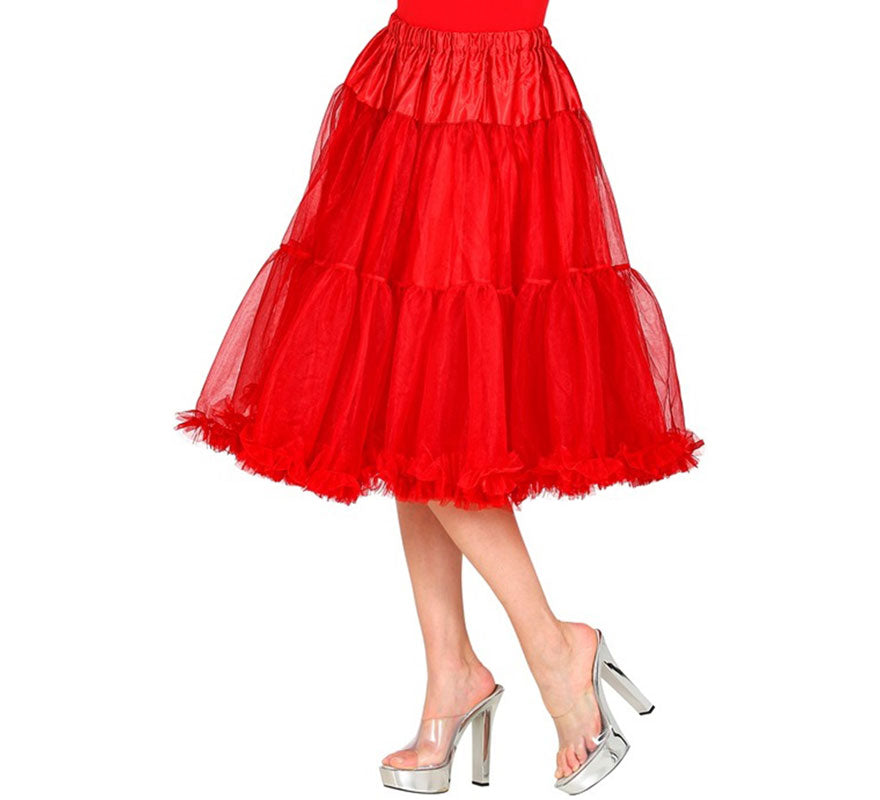 Translation missing: de.Falda de Tul Años 70 roja de 65 cm para mujer