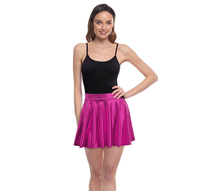 Translation missing: de.Falda de Vuelo fucsia metal para mujer