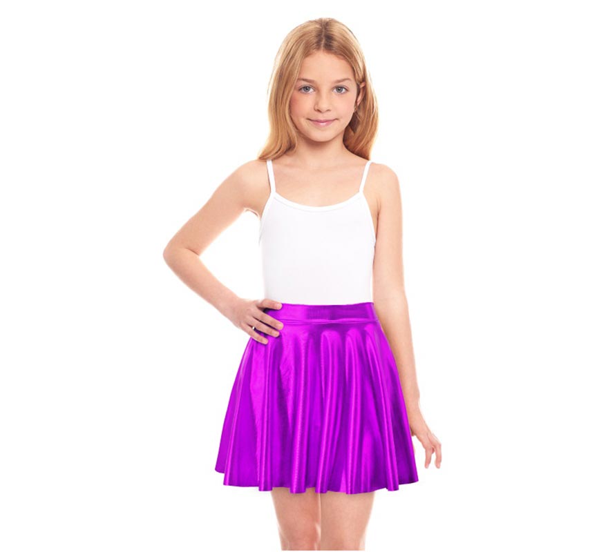 Translation missing: de.Falda de Vuelo morada metalizada para niña
