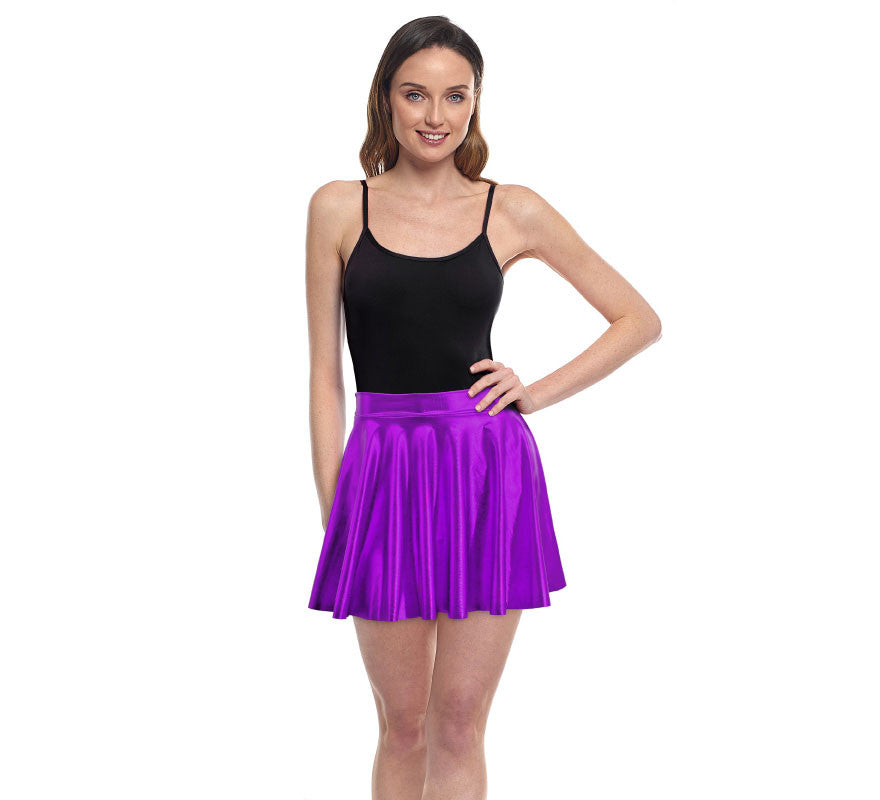 Translation missing: de.Falda de Vuelo morado metal para mujer