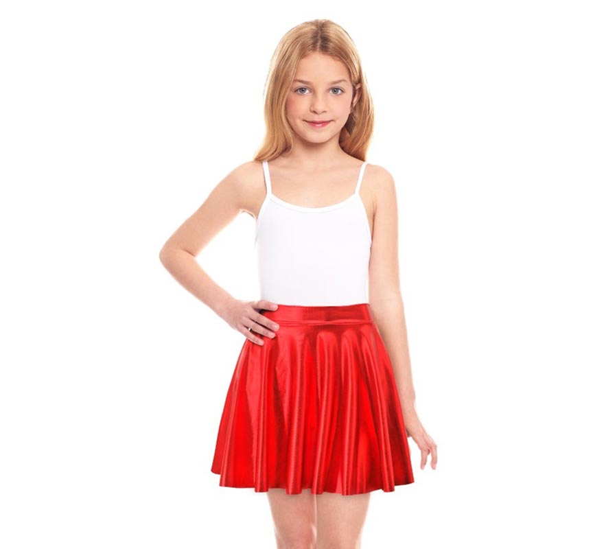 Translation missing: de.Falda de Vuelo rojo metalizada para niña