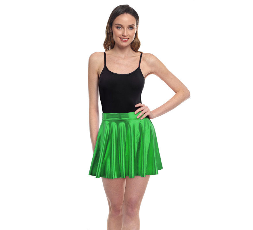Translation missing: de.Falda de Vuelo verde metal para mujer