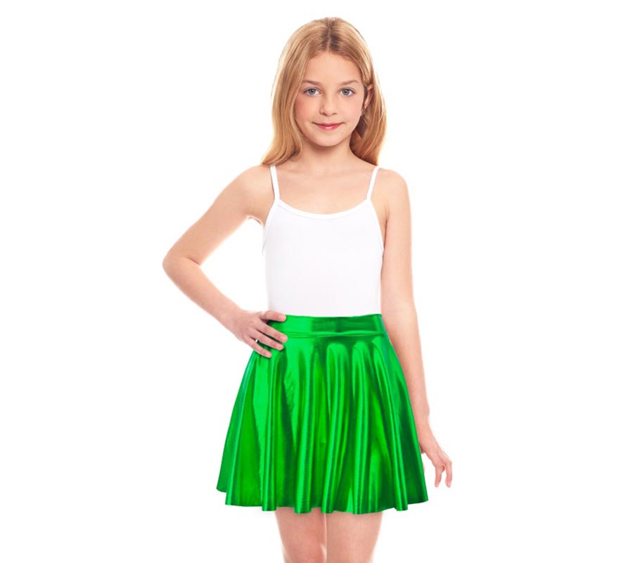 Translation missing: de.Falda de Vuelo verde metalizada para niña
