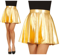 Goldener Pin-up-Rock mit Glanzeffekt für Damen