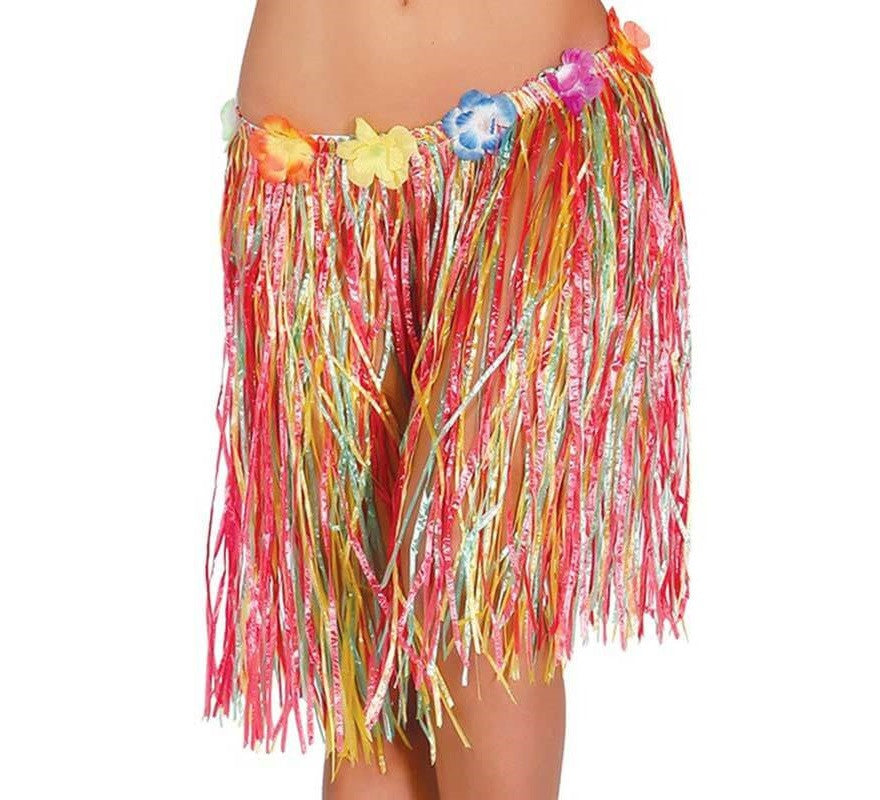 Falda Hawaiana con Flores en varios colores 50 cm
