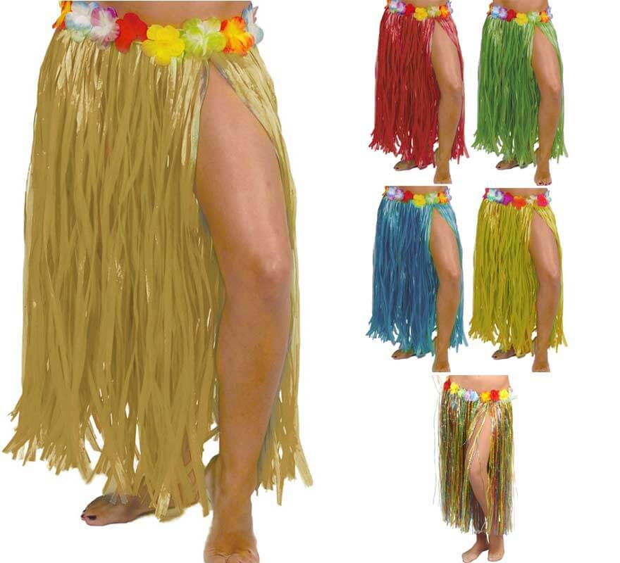 Translation missing: es.Falda Hawaiana con Flores en varios colores 75 cm