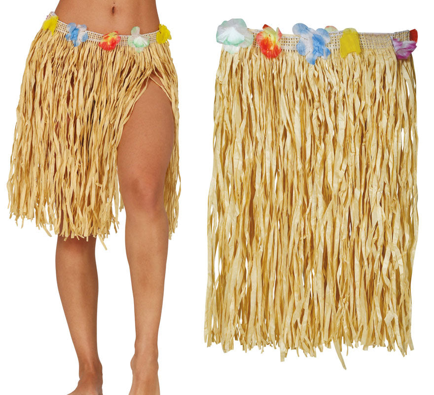 Translation missing: es.Falda Hawaiana de paja de 40 cm adulta