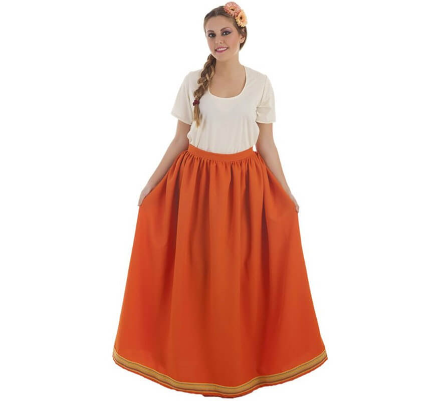 Translation missing: de.Falda Medieval Naranja para mujer
