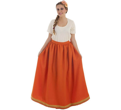 Falda Medieval Naranja para mujer