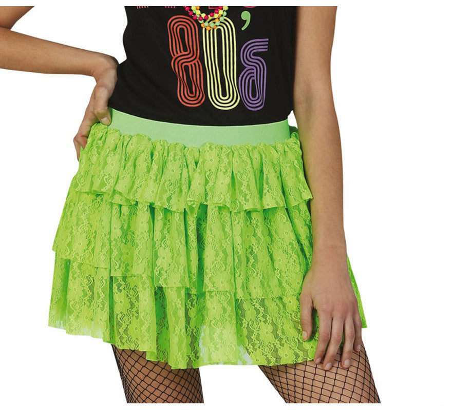 Falda de encaje en varios colores de los años 80
