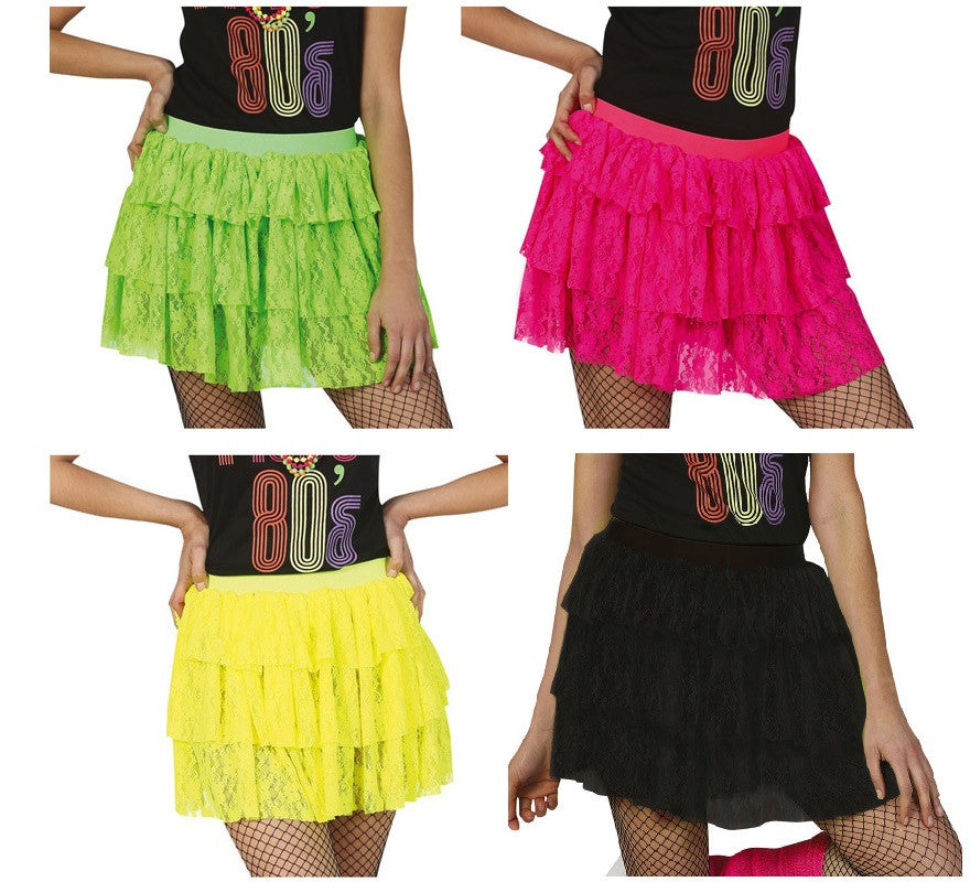 Translation missing: de.Falda de encaje en varios colores de los años 80