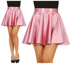 Rosafarbener Pin-up-Rock mit Glanzeffekt für Damen