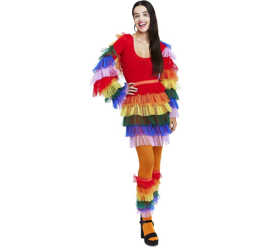 Falda Rumbera Arcoíris de tul para mujer