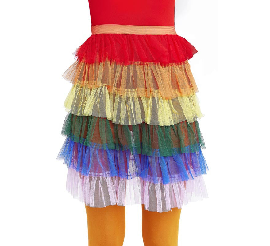 Translation missing: es.Falda Rumbera Arcoíris de tul para mujer