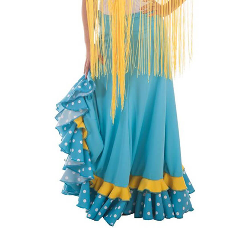Translation missing: de.Falda Sevillana Azul con Topos