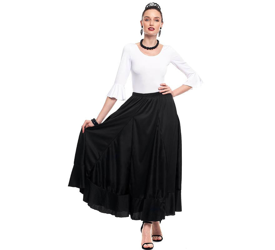 Falda Sevillana de Quillas negro para mujer