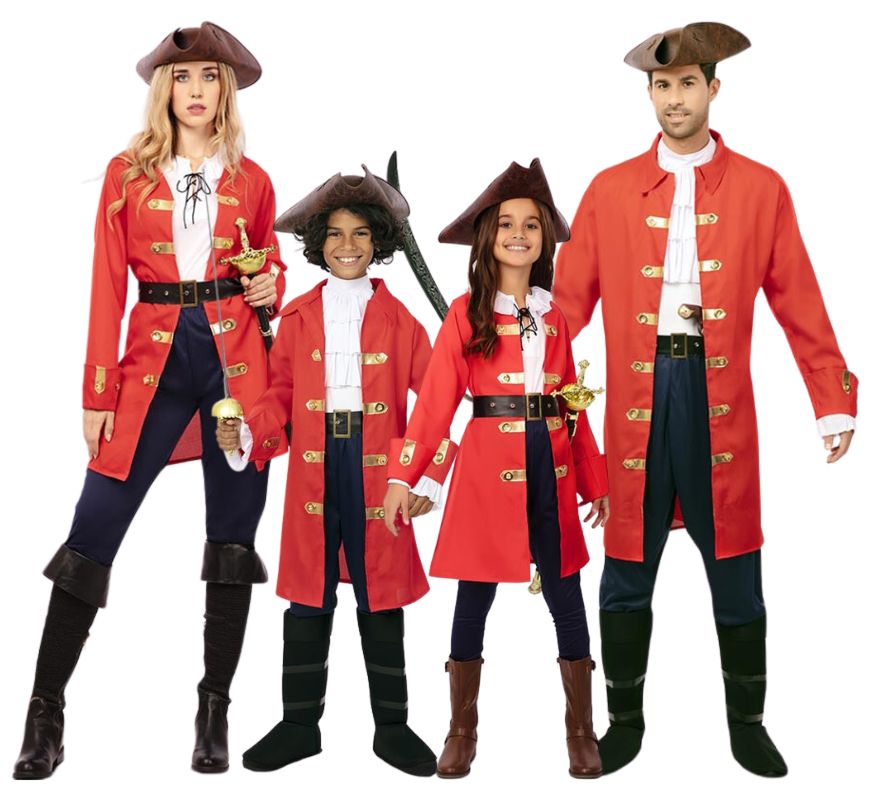 Translation missing: de.Familia de Capitán Pirata rojo con cinturón