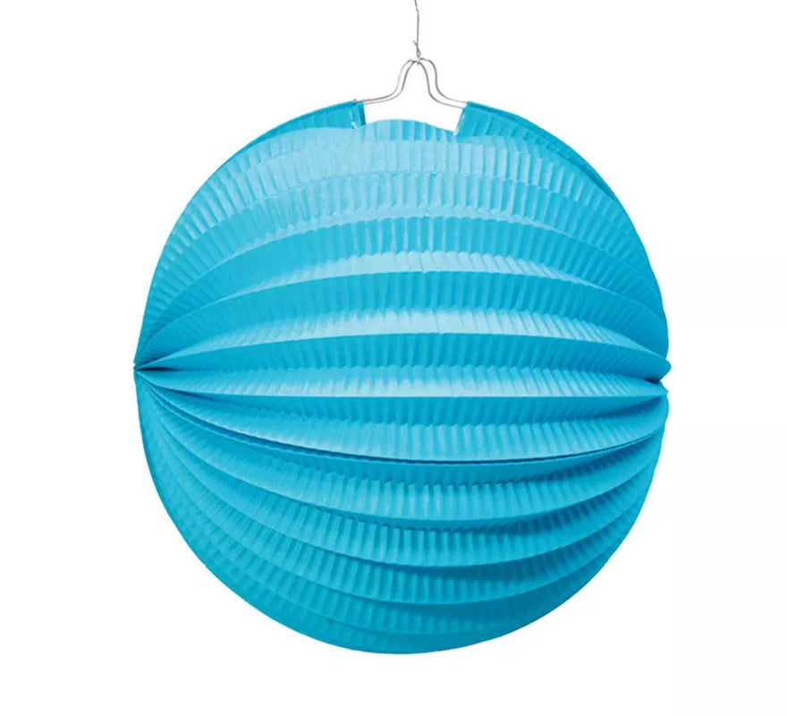 Farol Esférico de papel de 26 cm. de color azul