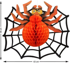 Laterne mit Spinne und Spinnennetz 43X39 cm