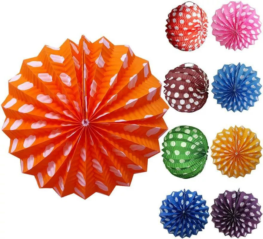 Farolillo en varios colores con lunares blancos pequeños