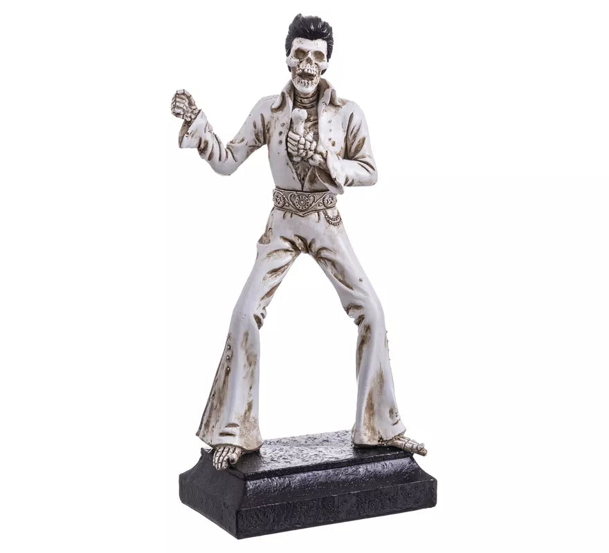 Translation missing: de.Figura de Esqueleto Cantante con Traje blanco de 14,5x8,7x31,2 cm