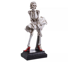 Skelettfigur mit weißem Kleid 15,2x11,5x31 cm