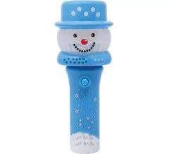 Schneemannfigur mit Zauberstab und Licht 13 cm
