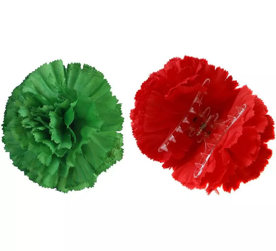 Flor Clavel con Pinza para Flamencas y Chulapas en varios colores