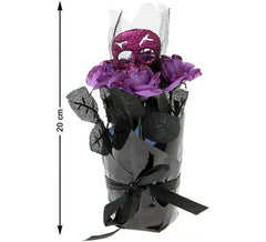 Blume mit schwarzem Schädel und lila 20 cm