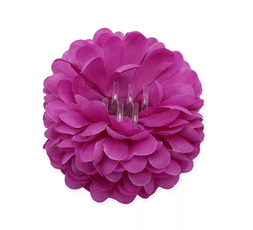Flor con pinza para el cabello en varios colores de 11 cm