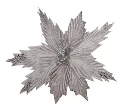 25 cm Silber Weihnachtsblume