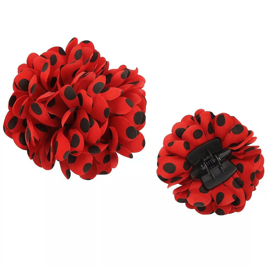Translation missing: de.Flor Sevillana o Chulapa 8 cm con Lunares Negros y Pinza, varios colores