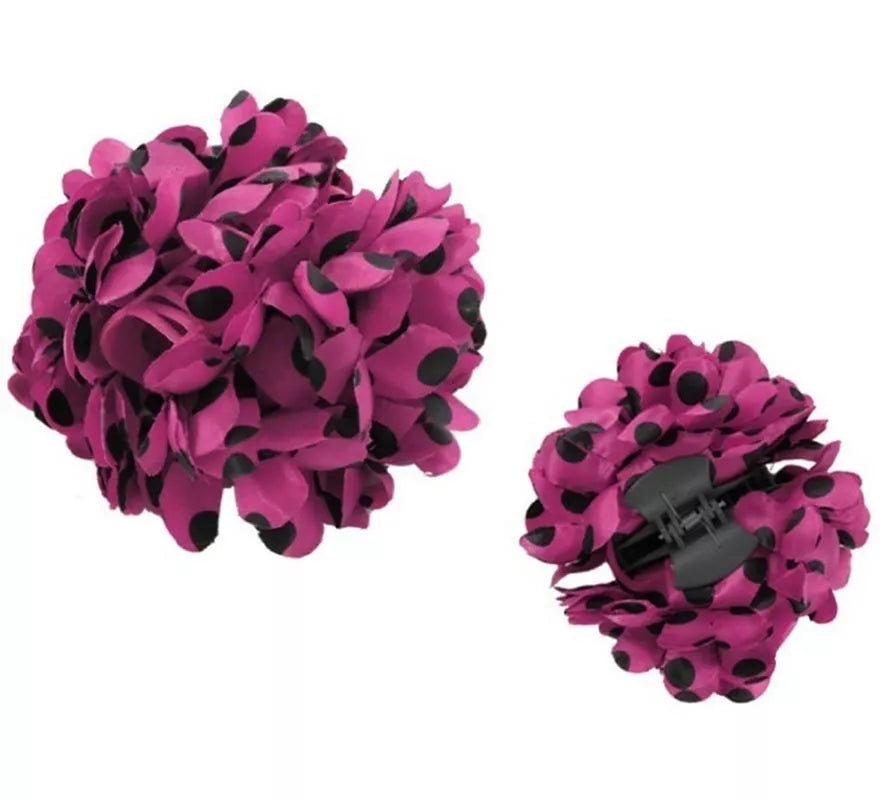 Translation missing: de.Flor Sevillana o Chulapa 8 cm con Lunares Negros y Pinza, varios colores
