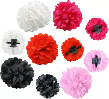 Flor Sevillana o Chulapa de 8 cm con pinza en varios colores
