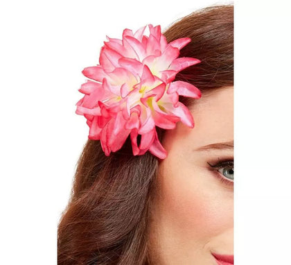 Flor Tropical Hawaiana Rosa con horquilla