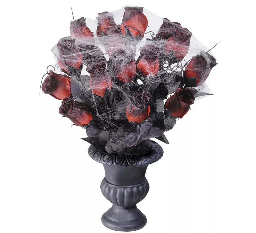 Translation missing: de.Florero con Rosas Rojas y Telaraña 35 cm