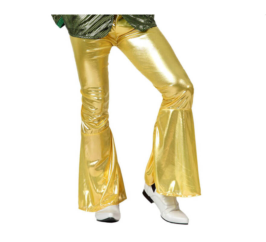 Translation missing: de.Pantalón de campana de la Disco dorado para hombre