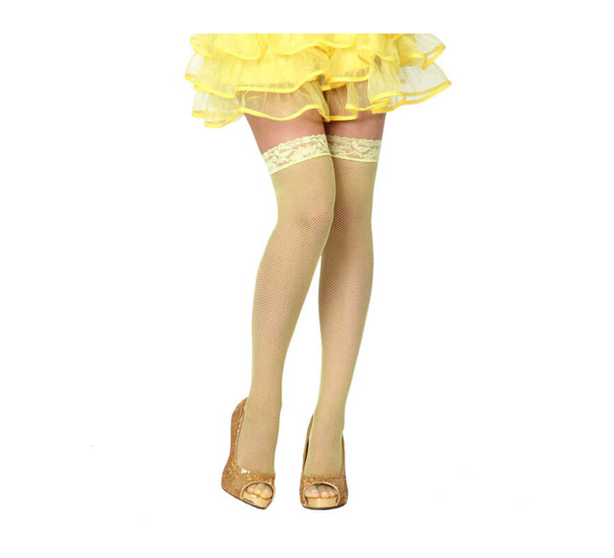 Translation missing: de.Medias Liga de rejilla amarillo neon talla única