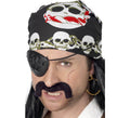 Bandana Pirata con Calaveras Rojas y Verdes