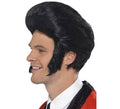 Peluca Rey del Rock con Patillas color Negra para Hombre