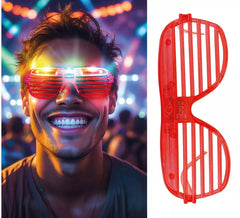 Gestreifte Brille mit LED