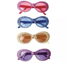 60er Jahre Brille mit Glitzer in verschiedenen Farben
